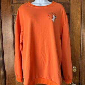 Comfort Halloween Colors Orange STAY SPOOKY w/Ghost Crewneck Sweatshirt X-Large